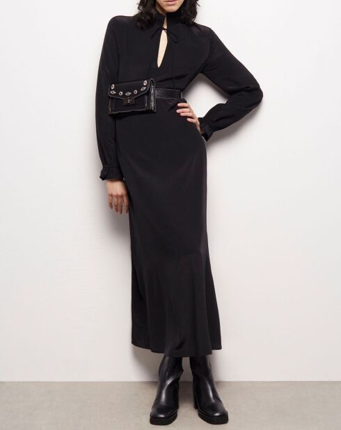 Robe longue 100% Soie noire