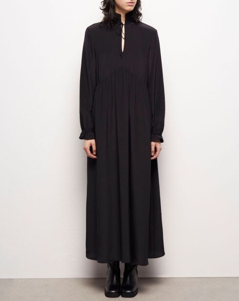 Robe longue 100% Soie noire