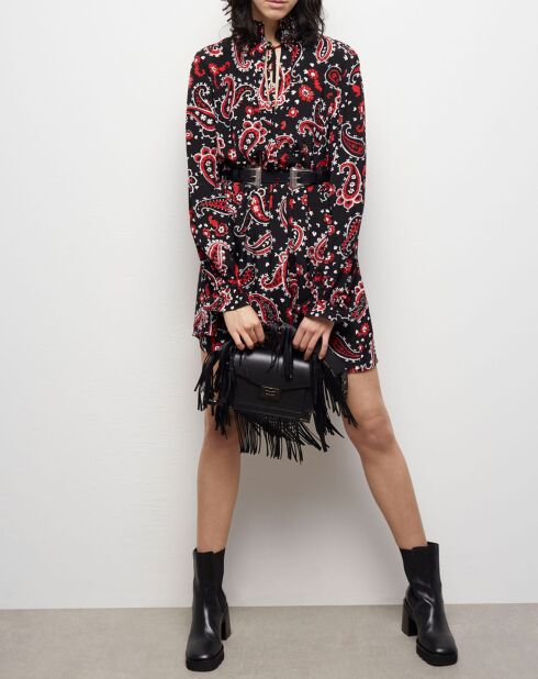 Robe courte imprimée noire