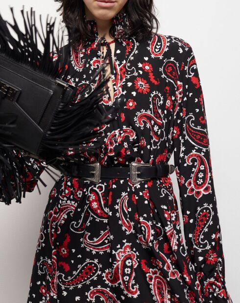 Robe courte imprimée noire