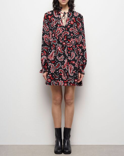 Robe courte imprimée noire