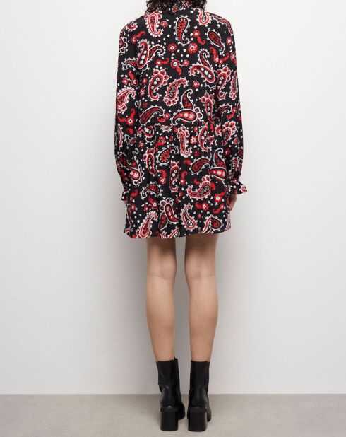 Robe courte imprimée noire
