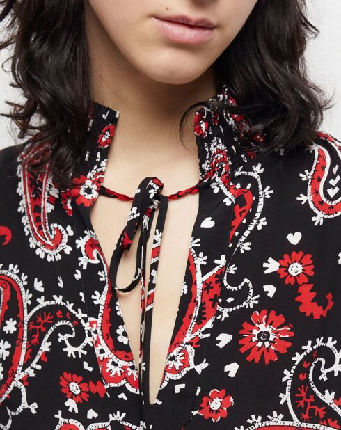 Robe courte imprimée noire