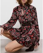 Robe courte imprimée noire