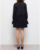 Robe courte avec broderie anglaise noire