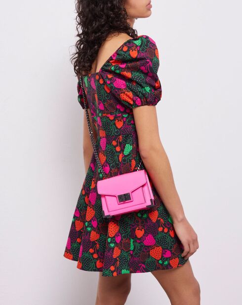 Robe courte imprimée multicolore