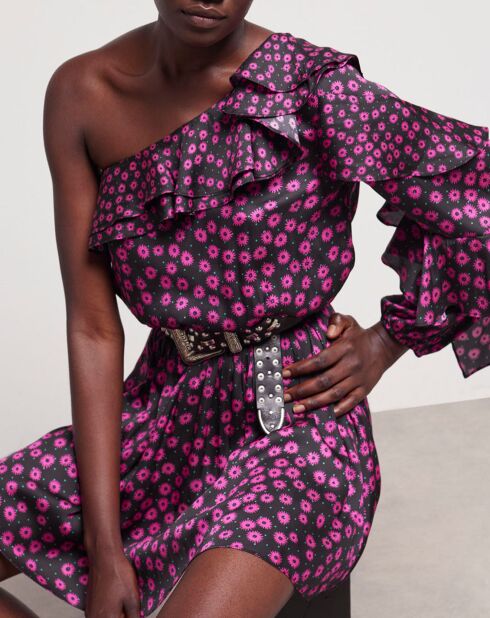 Robe courte imprimée rose