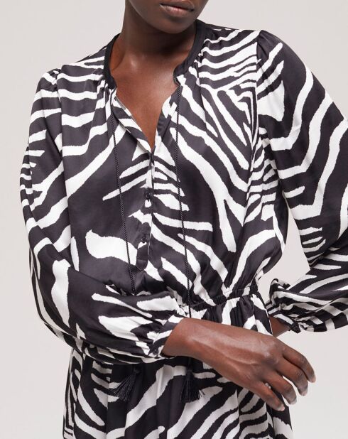 Robe courte imprimée noire