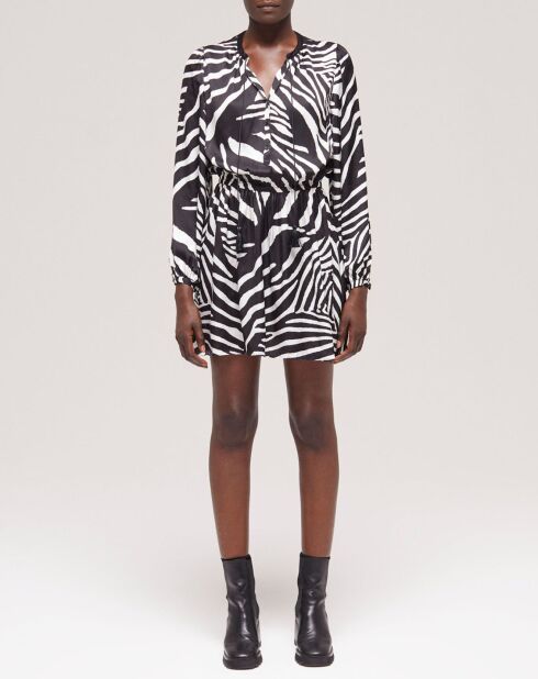 Robe courte imprimée noire