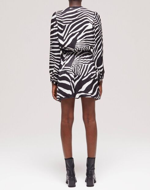 Robe courte imprimée noire