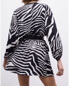 Robe courte imprimée noire