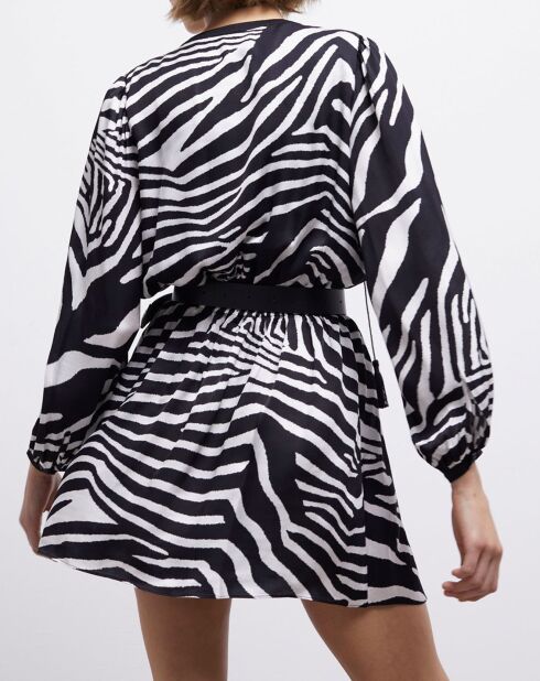 Robe courte imprimée noire