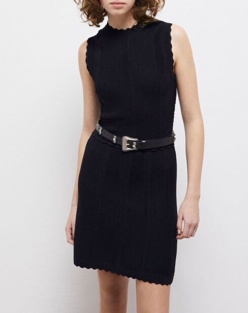 Robe courte en maille noire