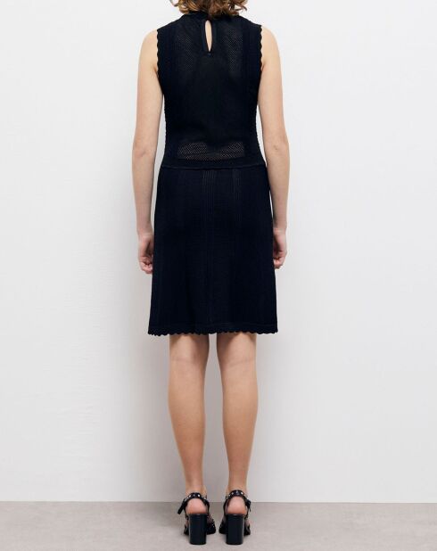 Robe courte en maille noire