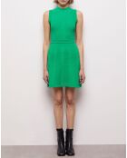 Robe courte en maille ajourée verte