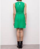 Robe courte en maille ajourée verte