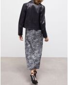 Robe longue imprimée noire