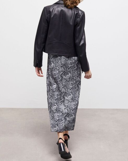 Robe longue imprimée noire