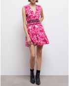 Robe courte imprimée rose