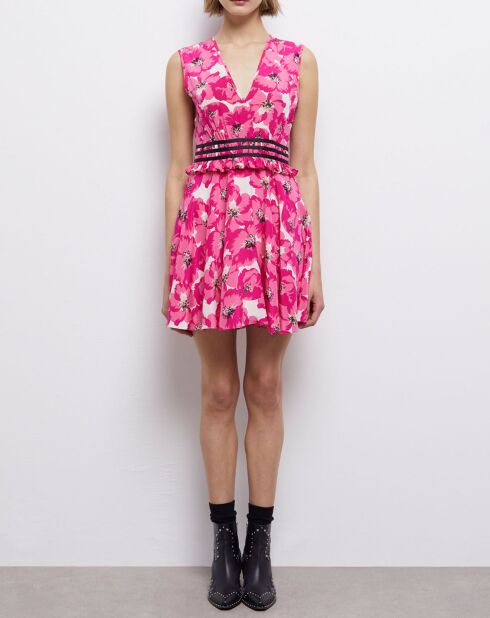 Robe courte imprimée rose