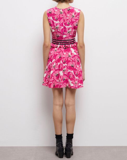 Robe courte imprimée rose