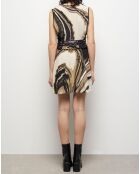 Robe courte imprimée beige