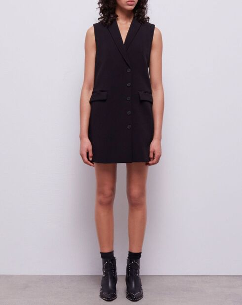 Robe courte en crêpe noire