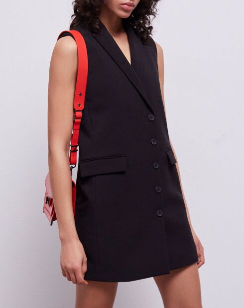 Robe courte en crêpe noire