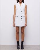 Robe courte en crêpe blanche