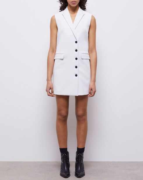 Robe courte en crêpe blanche