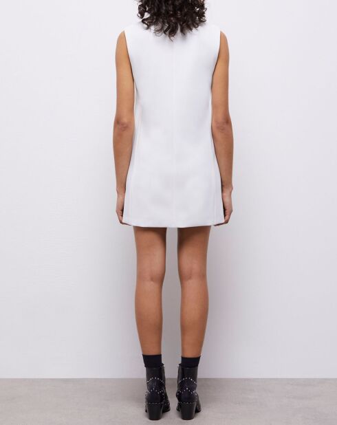 Robe courte en crêpe blanche