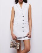Robe courte en crêpe blanche