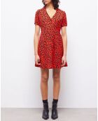 Robe courte léopard orange