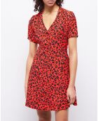 Robe courte léopard orange