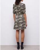 Robe portefeuille courte imprimée noire
