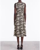 Robe longue imprimée sans manches noire