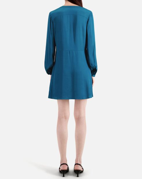 Robe courte avec plissage bleue