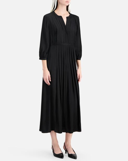 Robe courte avec plissage noire
