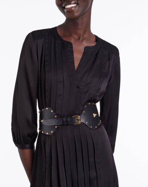 Robe courte avec plissage noire
