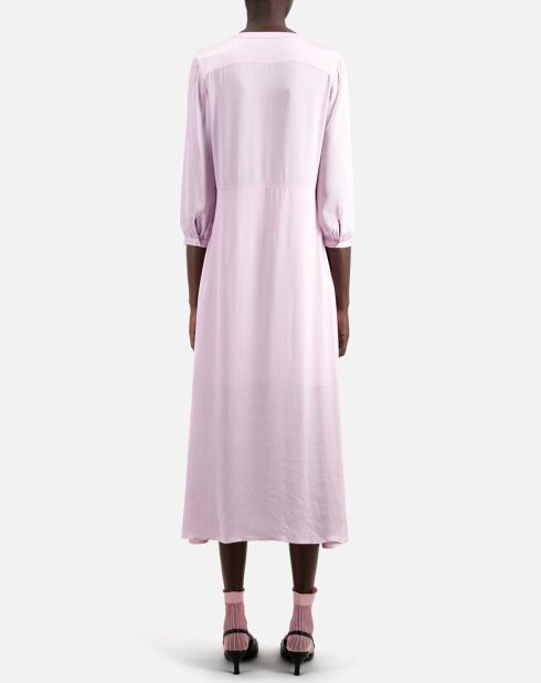Robe courte avec plissage rose