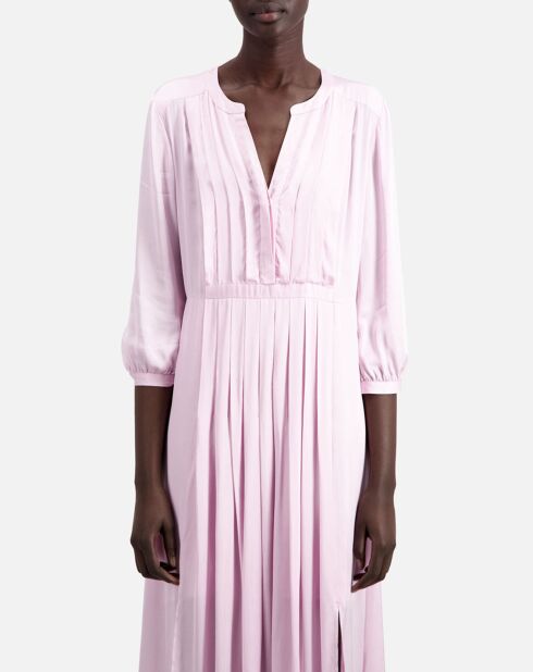 Robe courte avec plissage rose