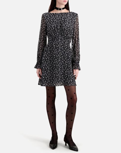 Robe courte imprimée noire