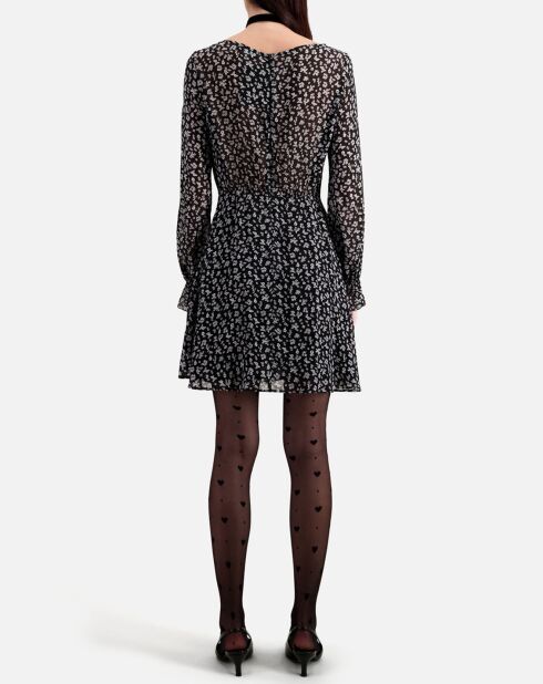 Robe courte imprimée noire