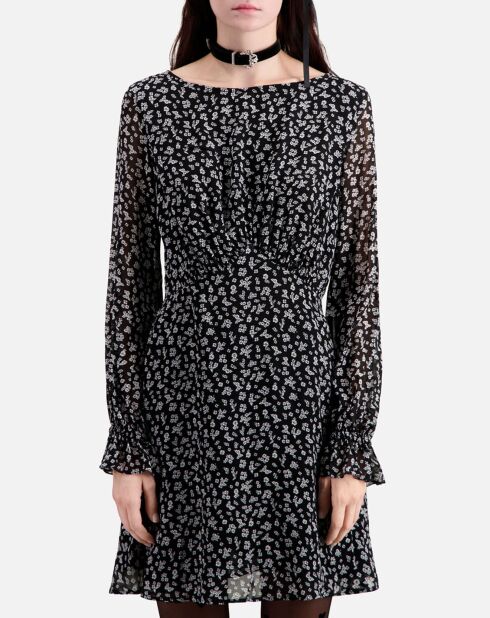 Robe courte imprimée noire