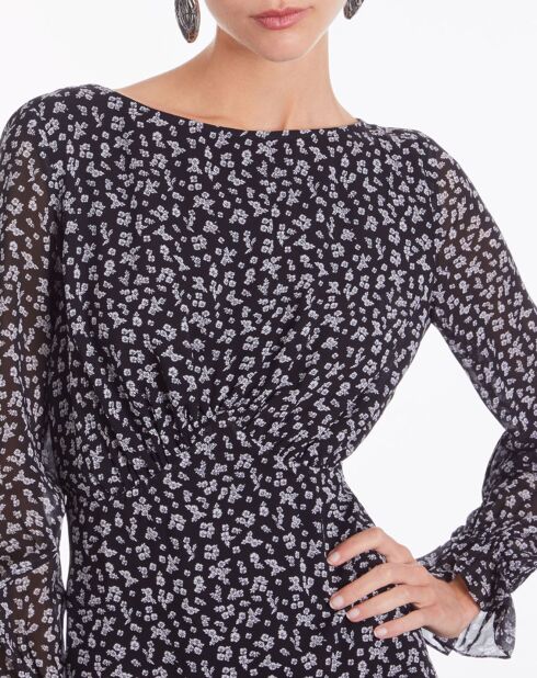 Robe courte imprimée noire