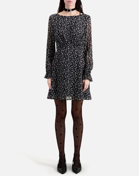 Robe courte imprimée noire