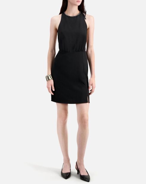Robe courte en crêpe noire