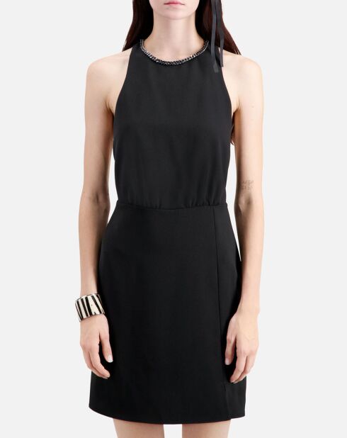 Robe courte en crêpe noire