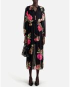 Robe longue imprimée noire