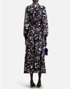 Robe courte 100% Soie imprimée noire